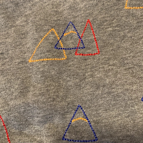 Hanna andersson gray triangle sweatshirt crewcuts knit rainbow knit size 110 4-5 - Picture 6 of 8